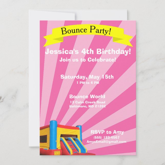Invitación de cumpleaños del Fiesta de Bonza (Anverso)