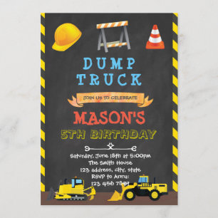 Invitación de cumpleaños del fiesta de camión volc