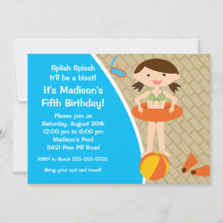 Invitación de cumpleaños del Fiesta de Chica CUTE
