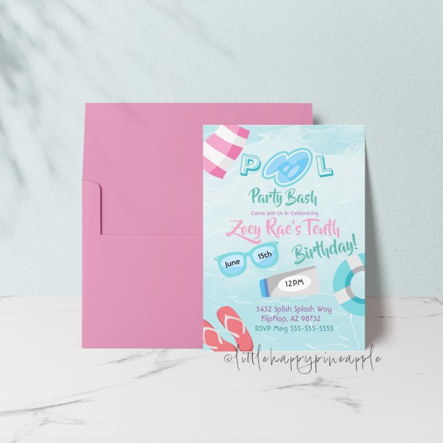 Invitación de cumpleaños del Fiesta de Chicas de l (Subido por el creador)