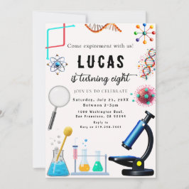 Invitación de cumpleaños del Fiesta de Ciencia MAD