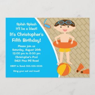 Invitación de cumpleaños del Fiesta de CUTE Boy Po