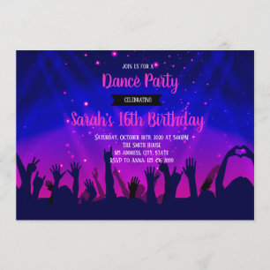 Invitación de cumpleaños del fiesta de danza