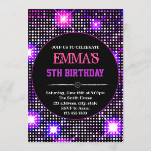 Invitación de cumpleaños del fiesta de danza disco