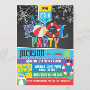Invitación de cumpleaños del Fiesta de la piscina