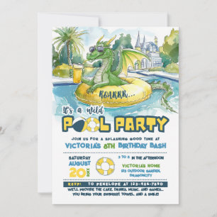Invitación de cumpleaños del Fiesta de la piscina 