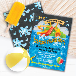 Invitación de cumpleaños del Fiesta de la piscina 