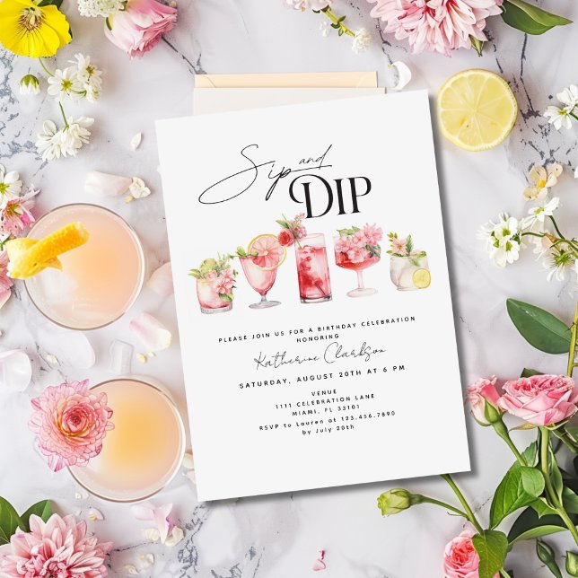 Invitación de cumpleaños del Fiesta de la piscina  (Subido por el creador)