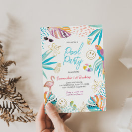 Invitación de cumpleaños del Fiesta de la piscina