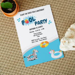 Invitación de cumpleaños del Fiesta de la piscina