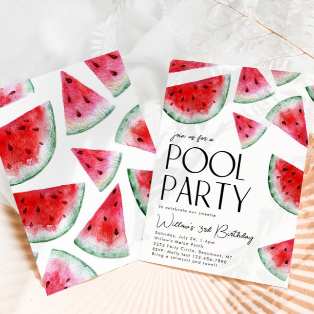 Invitación de cumpleaños del Fiesta de la piscina  (Subido por el creador)