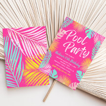 Invitación de cumpleaños del Fiesta de la piscina