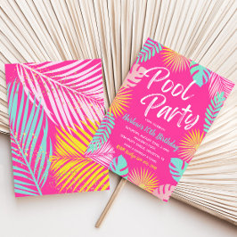 Invitación de cumpleaños del Fiesta de la piscina