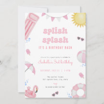 Invitación de cumpleaños del Fiesta de la piscina 