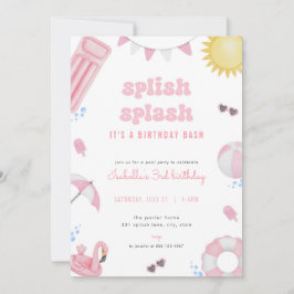 Invitación de cumpleaños del Fiesta de la piscina