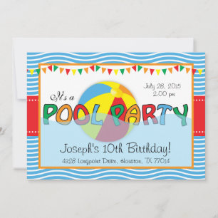 Invitación de cumpleaños del Fiesta de la piscina