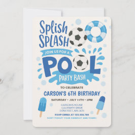 Invitación de cumpleaños del Fiesta de la piscina 