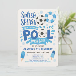 Invitación de cumpleaños del Fiesta de la piscina