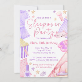 Invitación de cumpleaños del Fiesta de la Sleepove