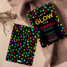 Invitación de cumpleaños del Fiesta de Neón Glow