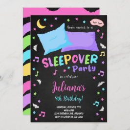 Invitación de cumpleaños del Fiesta de Sleepover N