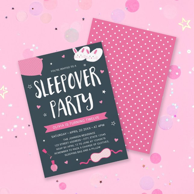Invitación de cumpleaños del Fiesta de Sleepover R (Subido por el creador)