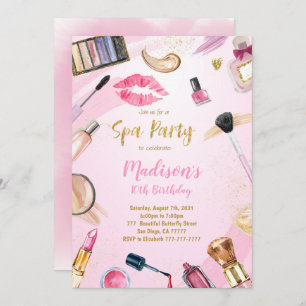 Invitación de cumpleaños del Fiesta de Spa