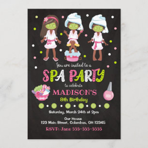 Invitación de cumpleaños del Fiesta de Spa