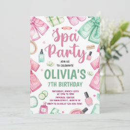 Invitación de cumpleaños del Fiesta de Spa, Fiesta
