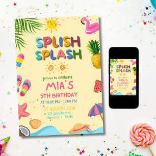 Invitación de cumpleaños del Fiesta de Splish Spla