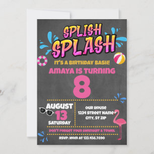 Invitación de cumpleaños del Fiesta de Splish Spla