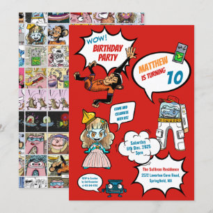 Invitación de cumpleaños del Fiesta de superhéroes