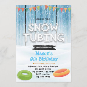 Invitación de cumpleaños del fiesta de tubos de ni