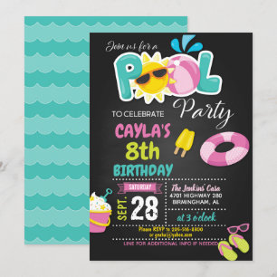 Invitación de cumpleaños del Fiesta del grupo - Ch