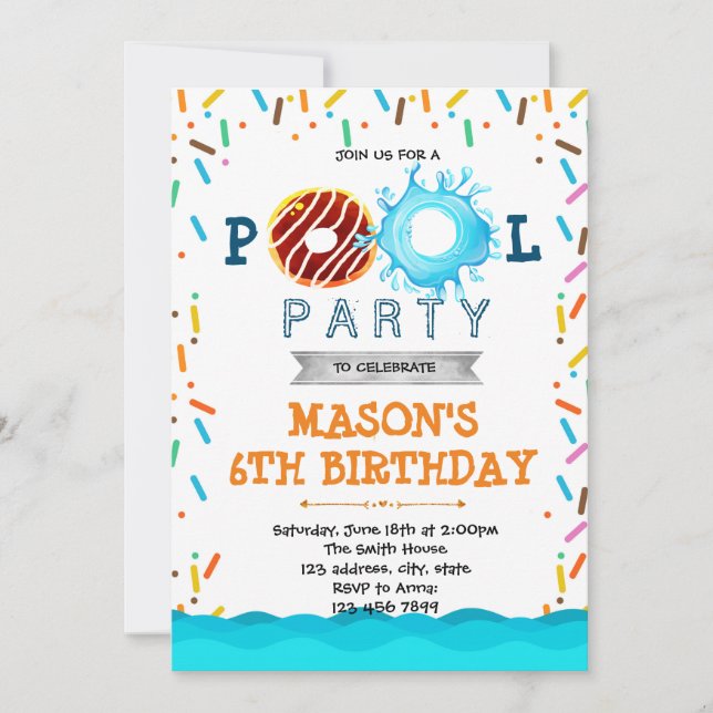 Invitación de cumpleaños del fiesta del grupo de d (Anverso)