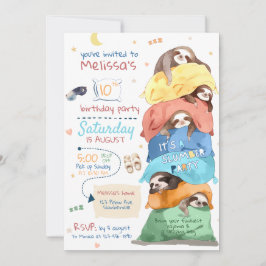 Invitación de cumpleaños del fiesta del sueño Paja
