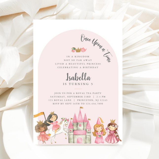 Invitación de cumpleaños del Fiesta del té de la p (Princess Tea Party Invitation)