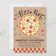 Invitación de cumpleaños del Fiesta Faux Kraft Piz