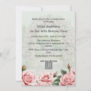 Invitación de cumpleaños del Fiesta Floral Rosa/Ve