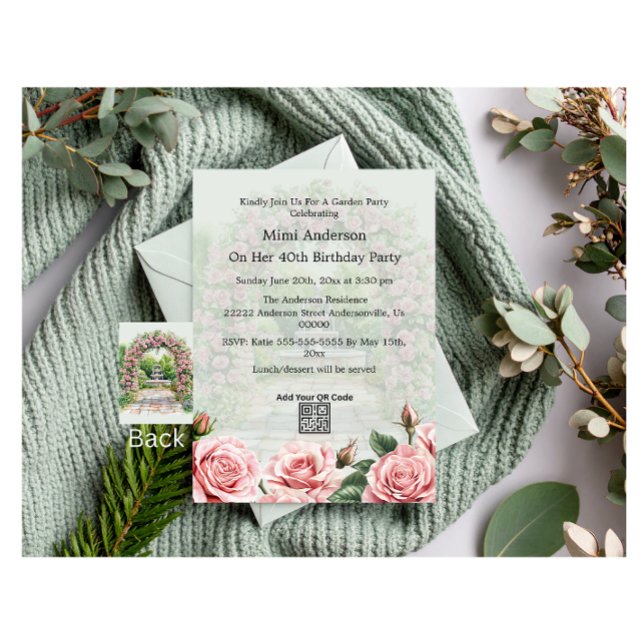 Invitación de cumpleaños del Fiesta Floral Rosa/Ve (Subido por el creador)