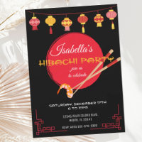 Invitación de cumpleaños del Fiesta japonés Hibach