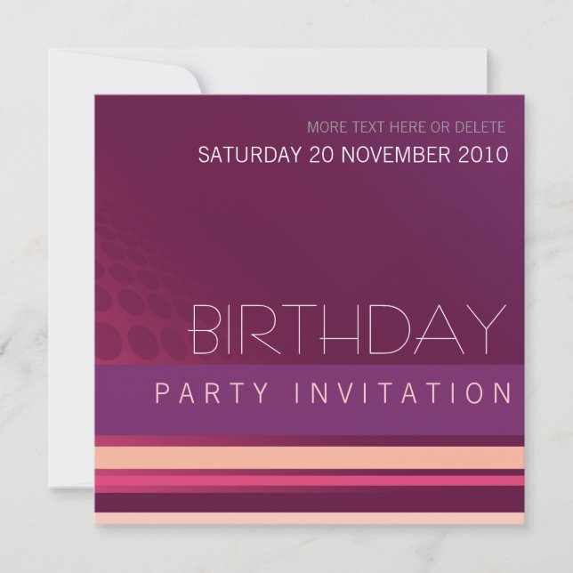 Invitación de cumpleaños del Fiesta Lounge House (Anverso)