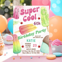 Invitación de cumpleaños del Fiesta Popsicle Super