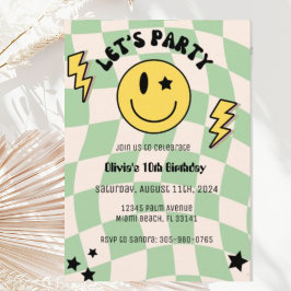 Invitación de cumpleaños del Fiesta Preppy Sage Gr