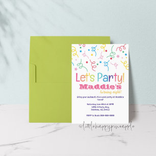 Invitación de cumpleaños del Fiesta Rainbow Confet