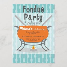 Invitación de cumpleaños del Fiesta Retro Fondue