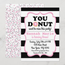 Invitación de cumpleaños del Fiesta Sprinkle Donut