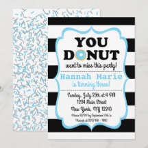 Invitación de cumpleaños del Fiesta Sprinkle Donut