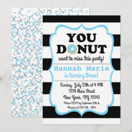 Invitación de cumpleaños del Fiesta Sprinkle Donut
