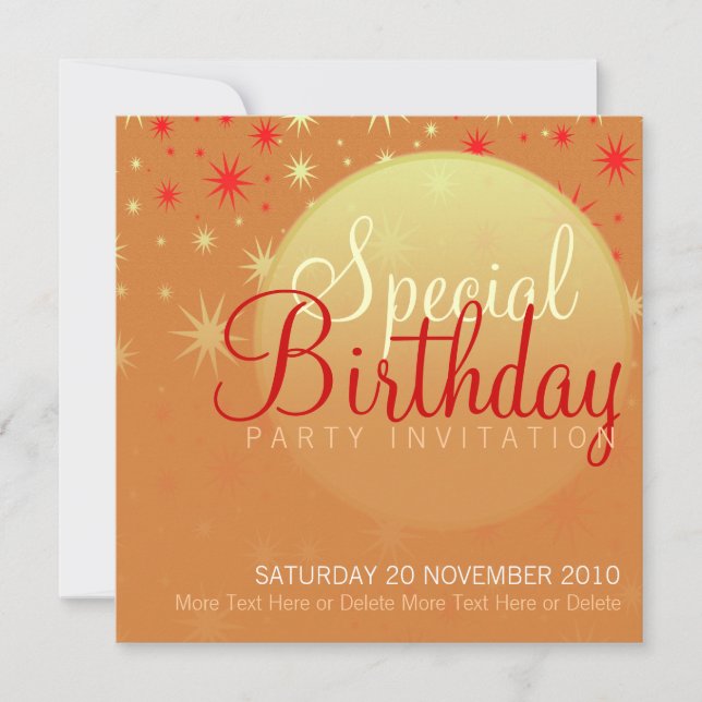 Invitación de cumpleaños del Fiesta Starry Sunset (Anverso)